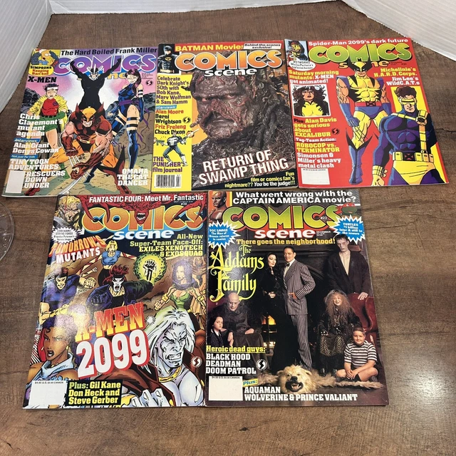 LOT of 5 Vintage Comics scene Magazines X-men Swamp Thing Adams Family Nice