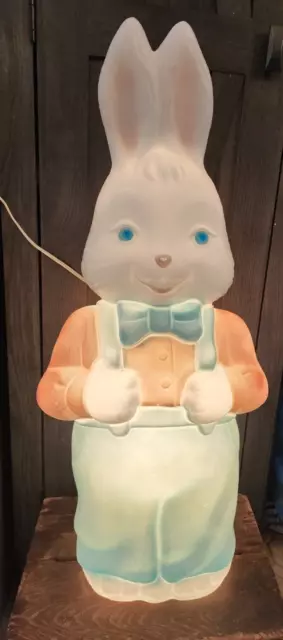 1994 Easter Bunny blow mold boy Empire by Carolina Enterprises 25" tall bow tie