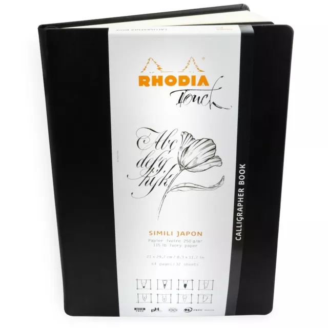 Rhodia Touch Ink - Simili Japon Calligrapher Book Sketchbook - A4 - 32 Sheets