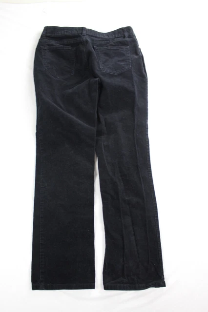 St John Bay Black Women Pants Corduroy Straight Leg Size 8P