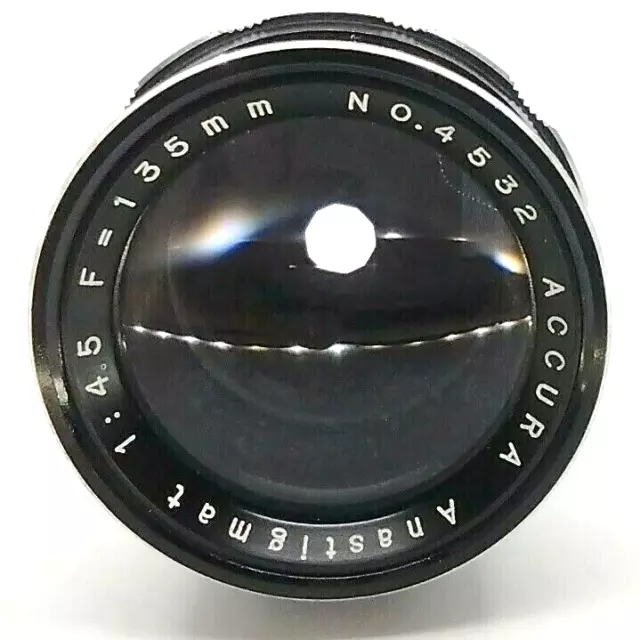 ACCURA Anastigmat Lens 135mm 135 mm 1: 4.5 Made In Japan Photography