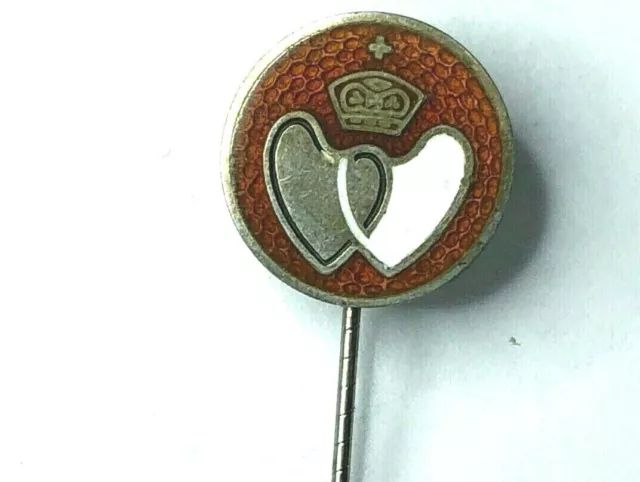 Vintage Blood Donors enamel stick Pin badge 1.6 cm's marked silver