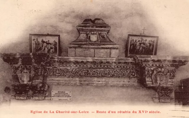 *38919 cpa 58 Eglise de la Charité sur Loire - reste d'une rétable ...