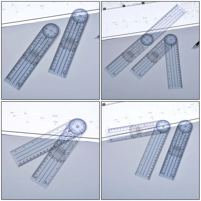 Set 5 Goniometri Medici 360° - 6/8/10 Pollici Per Misurazione Articolazioni E Colonna Vertebrale | Trasparenti - Foto 11