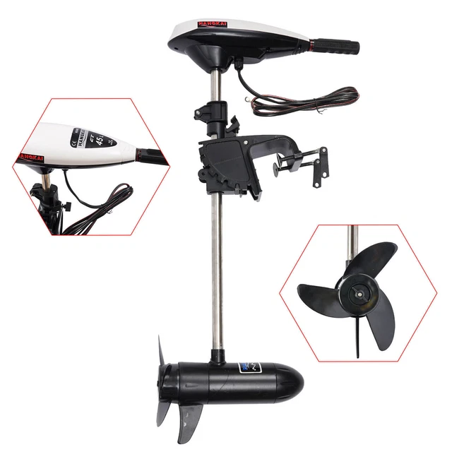 Moteur électrique Hors-bord YUNRUX 45LBS – Poignée Télescopique – Pour Kayak, Canoë, Bateau Gonflable – 12V 100Ah (batterie Non Incluse)