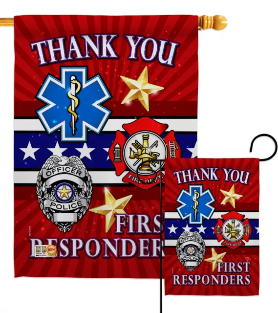 First Responders Garden Flag Armed Forces Service Decorative Yard House Banner