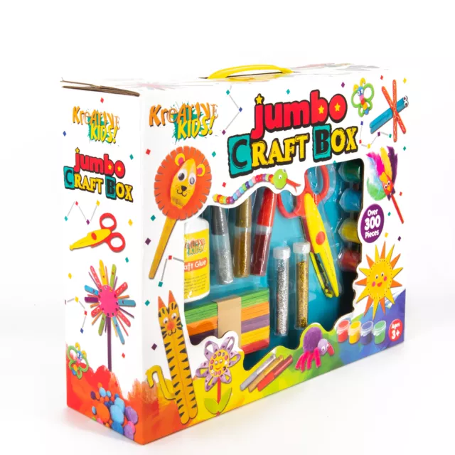 Kreative Kids Jumbo 300 Piece Creative Craft Box | Kids Arts and Craft Kit