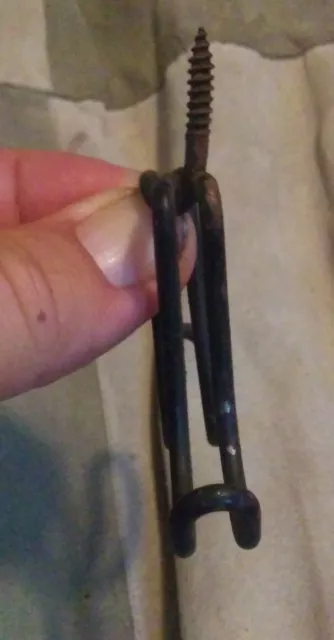 3 Antique Architectural Hardware Vinal Coated Double Hooks Hat Coat Screw Back 5