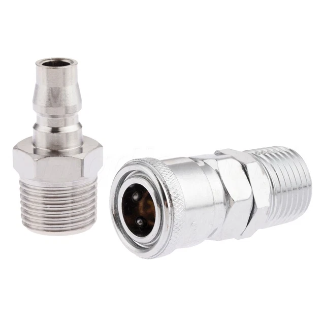 2X AIR LINE Hose Compressor Fitting Joint Connector Coupler Male Female ...