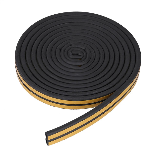 (Nero) 5 m/rotolo 9x6 mm striscia di tenuta autoadesiva finestra porta isolamento acustico