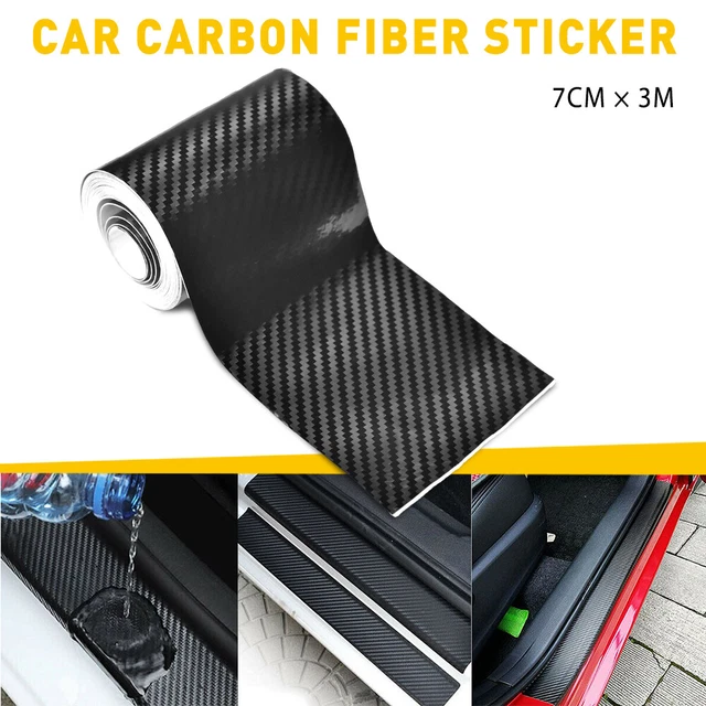 Carbon Fiber Vinyl Car Door Sill Scuff Plate Sticker Protector Parts Accessories