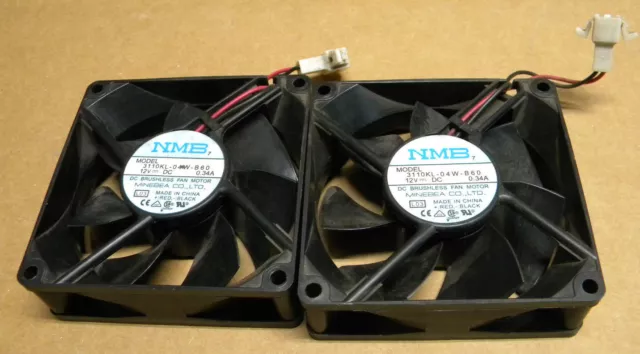 (2) NMB 3110KL-04W-B60 Axial Fans 12vdc