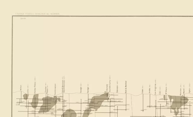 Nevada Comstock Lode Vertical Projection 1 - Becker 1882 - 23.00 x 37.91 2