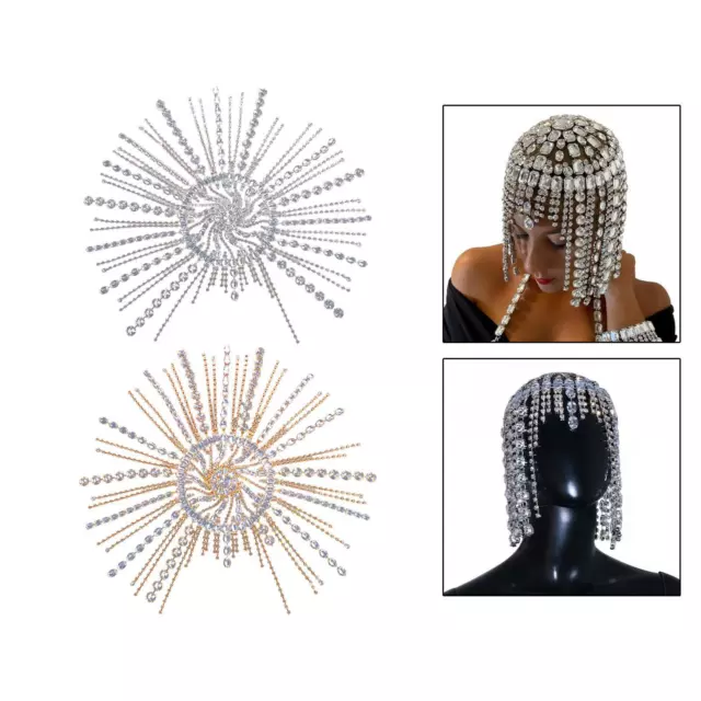 Femmes Filles Gland Strass Cap Front De Mariée pour Mariage Rave