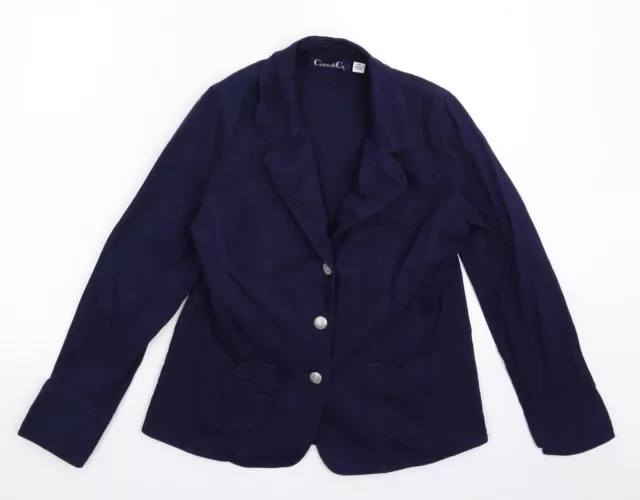 Casual & Co Womens Blue Jacket Blazer Size XS Button