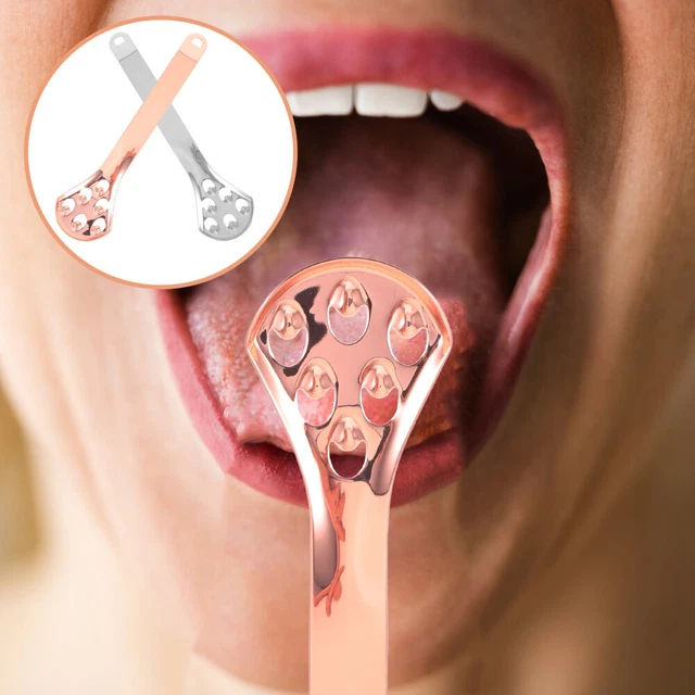 2 piezas raspador de lengua de acero inoxidable limpiador de lengua portátil