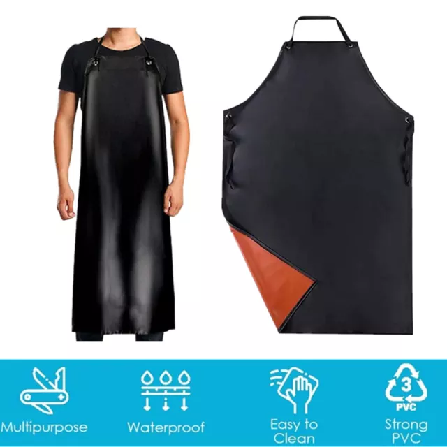 Heavy Duty Vinyl Waterproof Apron Kitchen Work Oil Stain Proof Industrial Apron