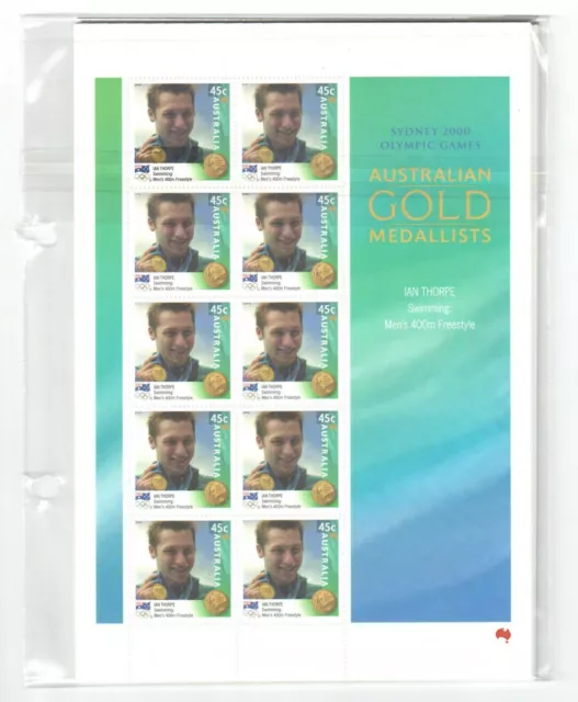 Australian 2000 Gold Medalist Stamp Sheets Complete Set Of 16  - $72 Face Value