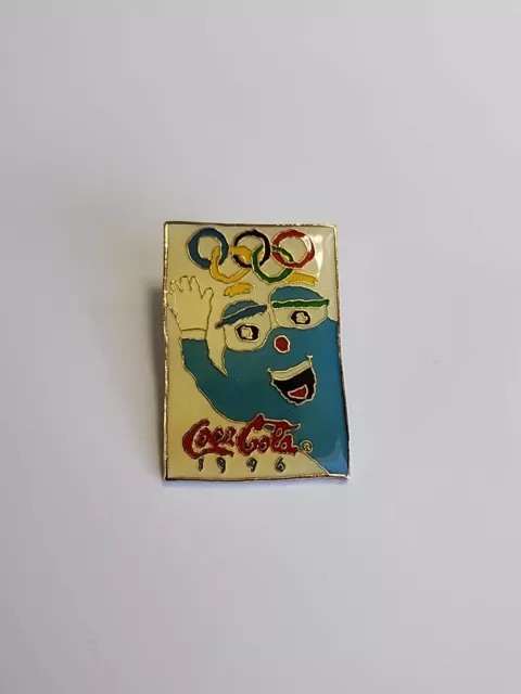 Coca-Cola 1996 Olympic Souvenir Lapel Pin Izzy Waving Atlanta Summer Games