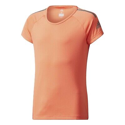 Adidas Ragazza Arancione T-Shirt Atletico Scuola Sport Moda Corsa Formazione