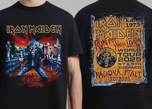 T-shirt Iron Maiden Tour 2002 - Réimpression Qualité - Taille S à 5XL - Coton - Unisexe