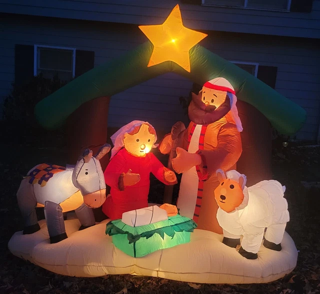 GEMMY AIRBLOWN INFLATABLE Holy Family Nativity Scene EUR 55,22