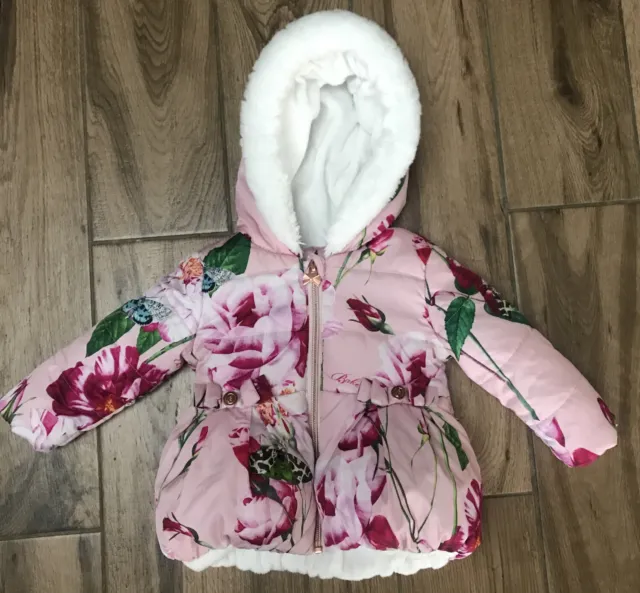 Ted Baker Baby Girls Very Warm Winter Coat Size 6-9 Months