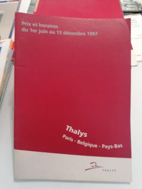 SNCF  Guide horaires Thalys 1997