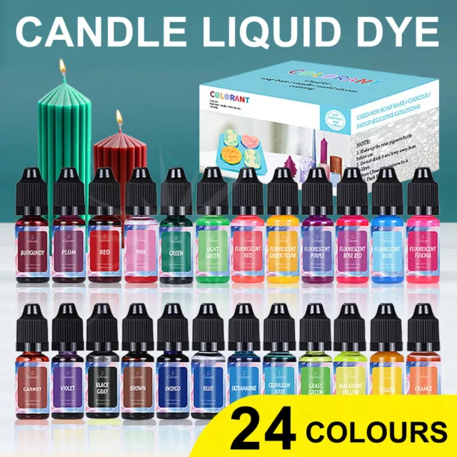 Candle Dye 24 Colors Liquid Candle Making Dye for DIY Candle