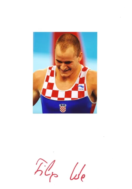 Filip Ude  Kroatien  Turnen 2.OS 2008  Karte original signiert WL 340812