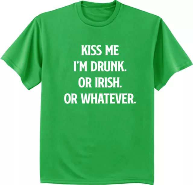 Funny St Patricks Day Shirt Mens Graphic Tee Kiss Me I'm Irish Green Paddys Day
