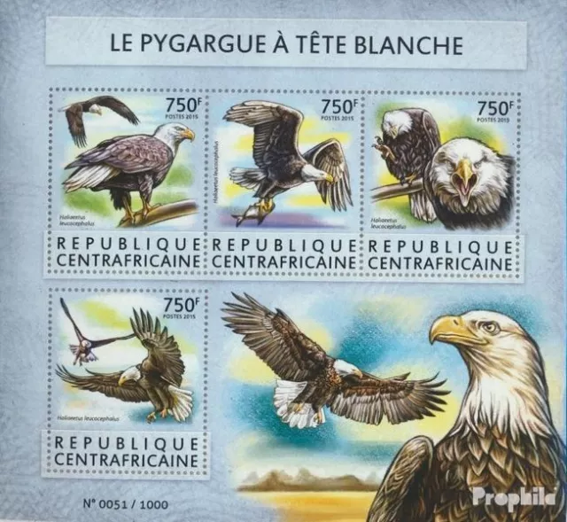 Briefmarken Zentralafrikanische Republik 2015 Mi 5585-5588 Kleinbogen postfrisc