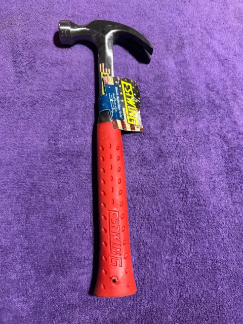 Estwing 20oz/560g Curved Claw Hammer With Red Vinyl Grip - Comfort - Durable