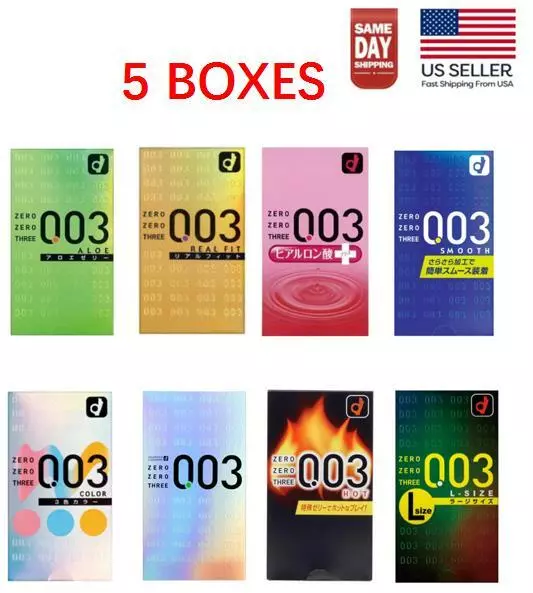 Okamoto 003 condoms 8 types 5boxes - US Seller