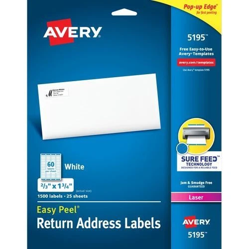 Avery® Avery® Easy Peel(R) Return Address Labels, Sure Feed(TM) Technology, Perm