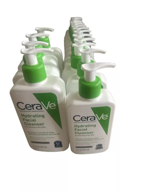 CeraVe Face Wash, Hydrating Facial Cleanser for Normal to Dry Skin 8 & 12oz NEW