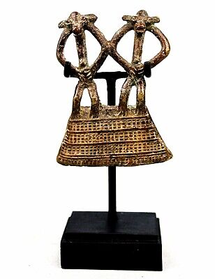 Art Africain Afrique - Ancien Pendentif Koulango Kulango en Bronze sur socle +++