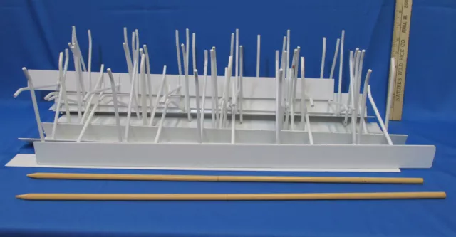 Store Display 5 Row Peg Hook Fixtures White & Metal Rods Lot of 16 Pieces