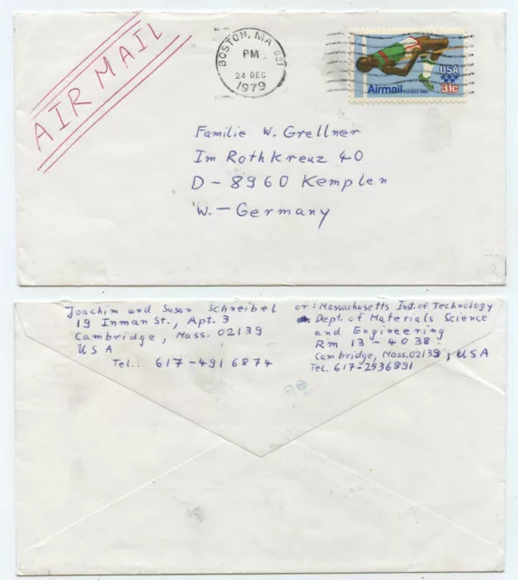 55033 - USA - receipt - Boston MA 24.12.1979 to Kempten