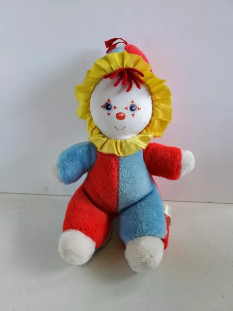 Vintage 1982 Amtoy Baby Soft Touch Clown Plush Chimes Rattle 12"