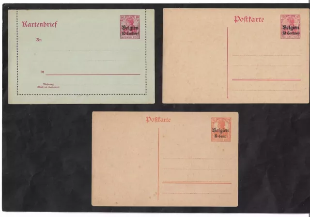Deutsche Besetzung 1.Weltkrieg, Postkarten Belgien, Etappe West P */o, Auswahl 2