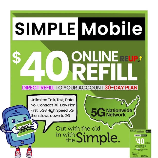 📱 Simple Mobile | New Account & Number | $40 Truly Unlimited Promo Plan