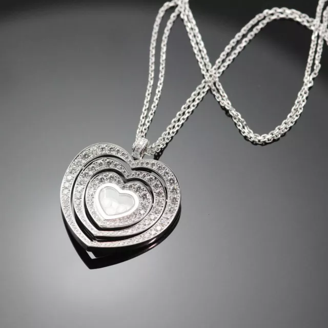 Chopard Happy Diamonds Heart Pendant Necklace 797221-1003 18K White Gold $23,640