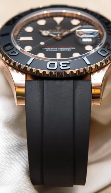REPLAMENT ROLEX OYSTERFLEX Bracelet in Black Silver polished