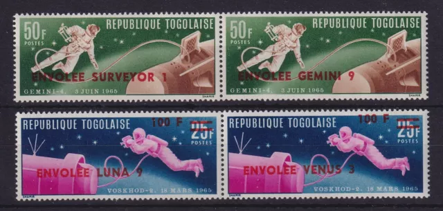 Togo 1966 Weltraum Raumfahrtprojekte Mi.-Nr. 513-516 a ** / MNH