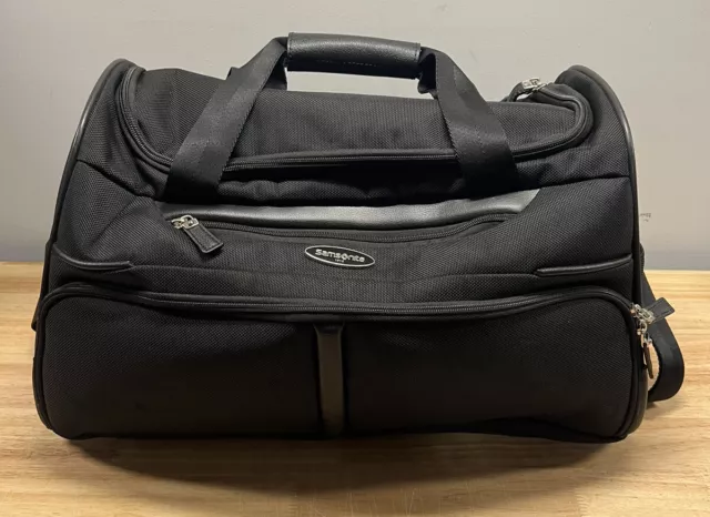 Samsonite 1910 Black Nylon Travel Overnight Luggage Suitcase Duffle Bag Carry On