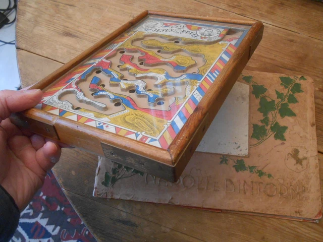 Jeu De Construction En Bois Thiel Paris – Années 1900 – Boîte 35x24x7cm