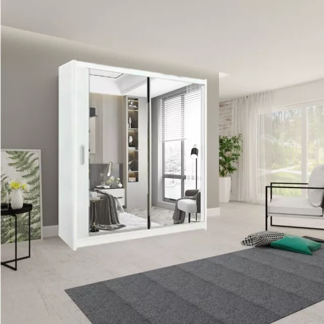 Milan Modern 2 and 3 Sliding door Wardrobe  in 6 Sizes and 4 Colors