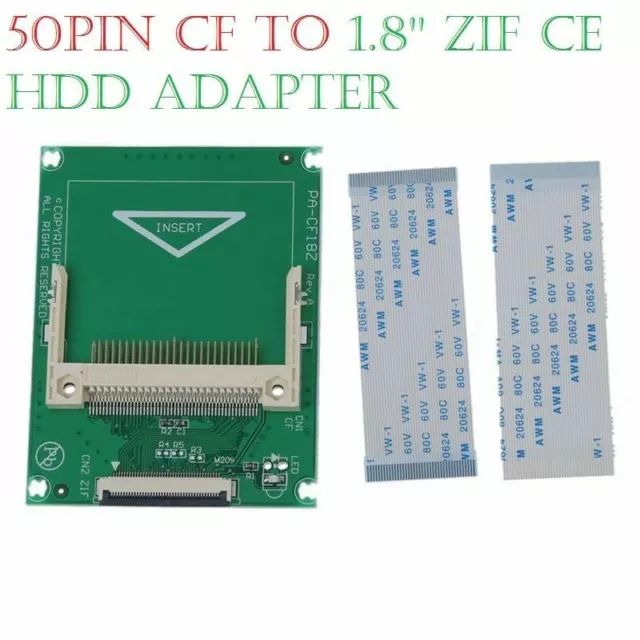 CF Compact Flash Card to 1.8" ZIF CE Adapter for iPod 5 6 Video Toshiba
