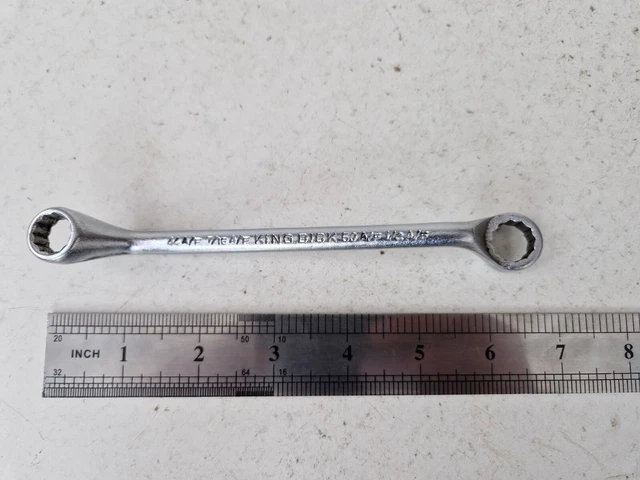 VINTAGE KING DICK Cranked Ring Spanner 7 16AF X 1 2AF With Ministry vintage-king-dick-cranked-ring-spanner-7-16af-x-1-2af-with-ministry